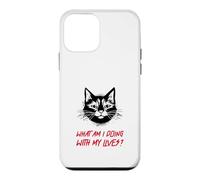 Carcasa para iPhone 12 Mini ¿Qué Estoy Haciendo con mis Vidas? (Funny Cat Statement)