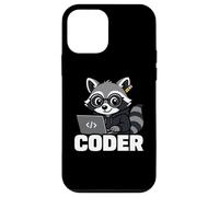 Carcasa para iPhone 12 Mini Raccoon Coder Lindo Gráfico Animal Programación