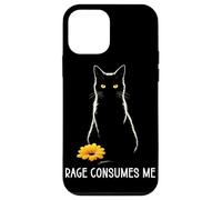 Carcasa para iPhone 12 Mini Rage Consumes Me Cat Anger Meme Flor Divertida Humor Enojado