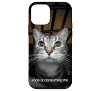 Carcasa para iPhone 12 Mini Rage Is Consuming Me Funny Cat Meme Mirando Gato Humor