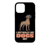 Carcasa para iPhone 12 Mini Realmente Me Gustan los Perros Ok Amante de los Animales Lindo Gran Danés