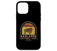Carcasa para iPhone 12 Mini Recuerdo de Bisonte Vintage del Parque Nacional Badlands de Dakota del Sur