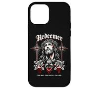 Carcasa para iPhone 12 Mini Redentor Jesús Cruz Gótica Rosas Corazón Sagrado Juan 14:6