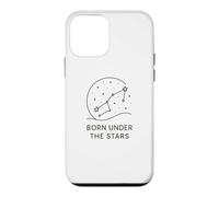 Carcasa para iPhone 12 Mini Regalo de astrología Born Under The Stars para fanáticos