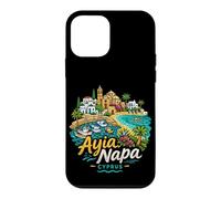 Carcasa para iPhone 12 Mini Regalo de Recuerdo de Viaje de Ayia Napa Chipre Dibujado a Mano