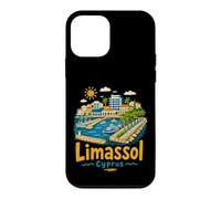 Carcasa para iPhone 12 Mini Regalo de Recuerdo de Viaje de Limassol Chipre Dibujado a Mano