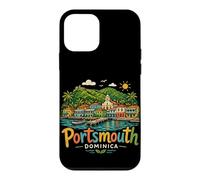Carcasa para iPhone 12 Mini Regalo de Recuerdo de Viaje de Portsmouth Dominica Dibujado a Mano