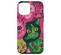 Carcasa para iPhone 12 Mini Regalo Divertido de Caras de Gato Bordadas