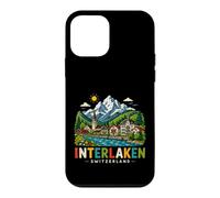 Carcasa para iPhone 12 Mini Regalo histórico de Viaje de Interlaken Suiza Dibujado a Mano