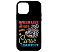 Carcasa para iPhone 12 Mini Regalos para Amantes de la Motocicleta Cuando la Vida te Lanza una Curva