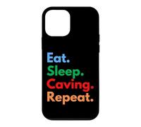 Carcasa para iPhone 12 Mini Repetición de espeleología Eat Sleep para los Amantes de los Cavers y Exploradores de Cuevas