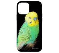 Carcasa para iPhone 12 Mini Retrato de Periquito Amarillo y Verde, Regalo para Mascotas