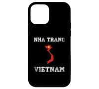 Carcasa para iPhone 12 Mini Retro Nha Trang Vietnam Bandera de Vietnam Envejecida