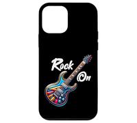 Carcasa para iPhone 12 Mini Rock On Guitar Band Funny Rock Guitarrista Niñas Niños Niños