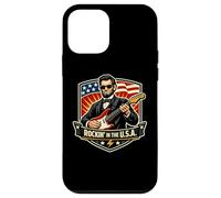 Carcasa para iPhone 12 Mini Rockin In The USA President Guitar Día de la Independencia Americana