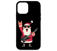 Carcasa para iPhone 12 Mini Rockstar Santa Negro Guitarra Eléctrica Gafas De Sol Cool Pose