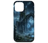 Carcasa para iPhone 12 Mini Ruinas góticas, Lluvia de meteoritos, diseño de fantasía Celestial