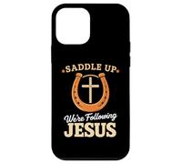 Carcasa para iPhone 12 Mini Saddle Up Estaban siguiendo a Jesús Fe Biblia Escritura Dios