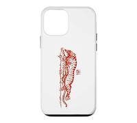 Carcasa para iPhone 12 Mini Sak Yant Suea Krajone Tigre Saltando Tatuaje Tailandia