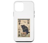 Carcasa para iPhone 12 Mini Samurai Gato Negro Comiendo Ramen Escena de Guerra Arte Edo Hombres Mujeres