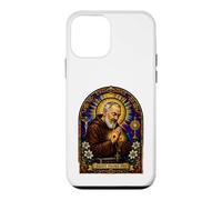 Carcasa para iPhone 12 Mini San Padre Pío Católico Devocional Gótico Mosaico Icono Arte
