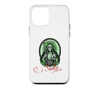 Carcasa para iPhone 12 Mini Santa Muerte Green Justice Scythe Globe Folk Saint Rose