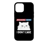 Carcasa para iPhone 12 Mini Sarcastic Cat Breaking News I Dont Care Funny Slogan Graphic