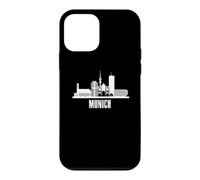 Carcasa para iPhone 12 Mini Silueta y Silueta de la Ciudad de Munich