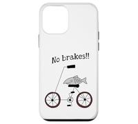 Carcasa para iPhone 12 Mini Sin Frenos Pescado Montando Una Bicicleta Humor Tonto Raro