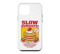 Carcasa para iPhone 12 Mini Slow Sundays Pancake Breakfast Funny Illustration Graphic