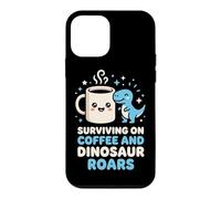 Carcasa para iPhone 12 Mini Sobreviviendo en café y Dinosaurio ruge Entusiasta de los Dinosaurios