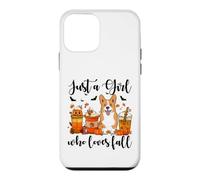 Carcasa para iPhone 12 Mini Solo una Chica Que ama el otoño, Corgi Dog Pumpkin Cozy Autumn