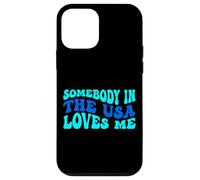 Carcasa para iPhone 12 Mini Somebody in The USA Loves Me Modern Boho Vibe