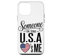Carcasa para iPhone 12 Mini Someone In The U S A Loves Me Heart Flag