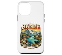 Carcasa para iPhone 12 Mini Souvenir del Parque Nacional Retro Mountain Scenic de Banff, Canadá