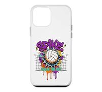 Carcasa para iPhone 12 Mini Spike Break The Net Voleibol Jugador Graffiti Art