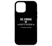 Carcasa para iPhone 12 Mini St Croix USVI Coordenadas Diseño de Viajes
