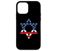 Carcasa para iPhone 12 Mini Star of David Jewish US Flag Half Jew Purim Love Israel Gift