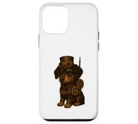 Carcasa para iPhone 12 Mini Steampunk Puppies - Regalo para Amantes de los Perros Salchicha