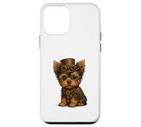 Carcasa para iPhone 12 Mini Steampunk Puppies, Regalo para Amantes de los Perros Yorkshire Terrier Yorkie