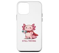 Carcasa para iPhone 12 Mini Still Trying | Cute Superhero Axolotl Gym Motivación