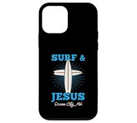 Carcasa para iPhone 12 Mini Surf Y Jesús Ocean City Maryland Cristiano Surfer Amor