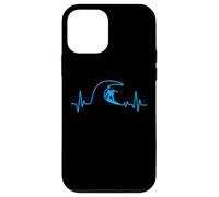 Carcasa para iPhone 12 Mini Surfer Heartbeat Surfing Heart Pulse Tabla de Surf Big Wave Fun