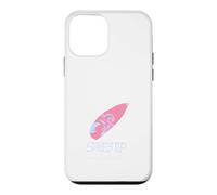 Carcasa para iPhone 12 Mini Surf's Up Mano Dibujado Rosa Surfboard Ocean