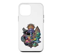 Carcasa para iPhone 12 Mini Surrealista Cosmic Peacock Sun Eye Mushroom Skull Pyramid Art