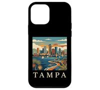 Carcasa para iPhone 12 Mini Tampa Florida Retro Vintage Skyline Bay Waterfront Atardecer