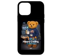 Carcasa para iPhone 12 Mini Teddy Bear Happy Coding, Just a Boy Who Loves Coding