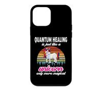 Carcasa para iPhone 12 Mini Terapeuta de curación cuántica, diseño Vintage de Unicornio, Puesta de Sol