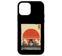 Carcasa para iPhone 12 Mini Three Cats Ramen Divertido Estético Japonés Ukiyo-e Anime Cat