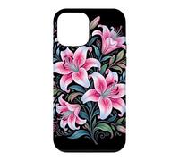 Carcasa para iPhone 12 Mini Tiger Lilies Blue White Pink Summer Spring Flowers Lily Buds